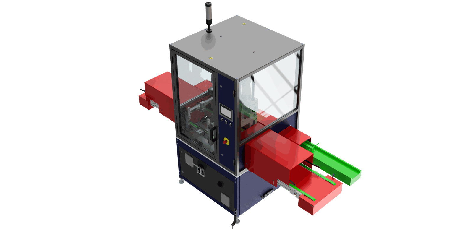 SCARA-Roboter palettiert verpackte Produkte mit Vakuumsauger in Versandkartons